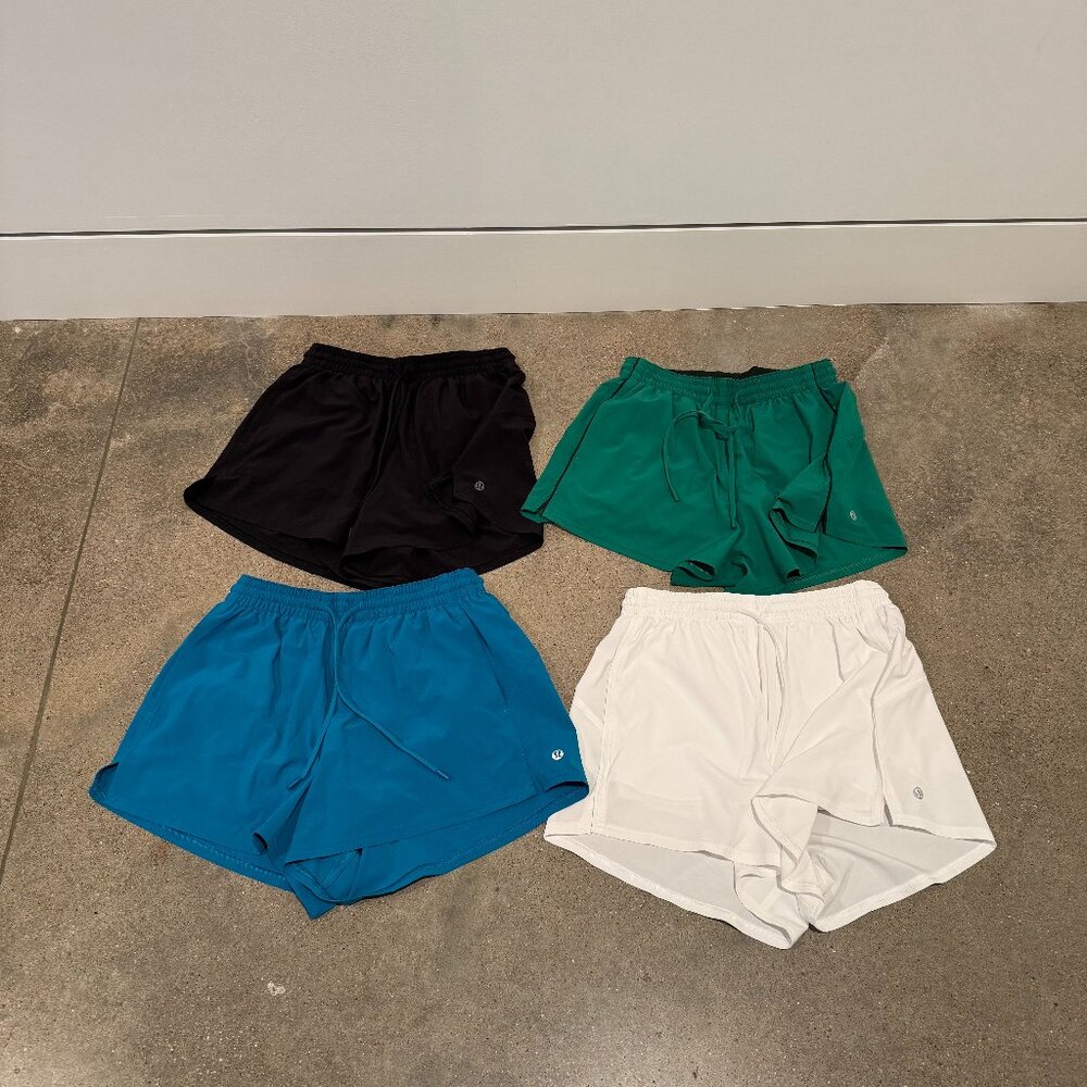 Lululemon High-Rise 3” Short Bundle – Court Rival & Pace Rival – 4 Pair Lot